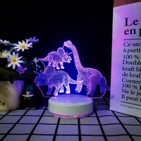 Lampe de nuit LED 3D rechargeable de haute qualité en forme de dinosaure, éclairage décoratif extérieur avec base en ABS pour balcon domestique