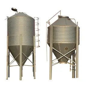 3 tonnes-30 tonnes Silo d'alimentation galvanisé pour porcs Bac de stockage de céréales Système d'alimentation automatique