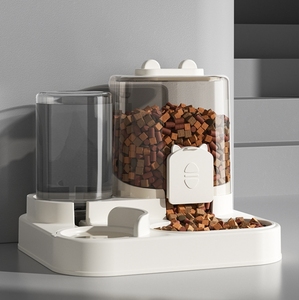 Alimentador automático de gatos, comederos de alimentación grandes de plástico, <span class=keywords><strong>dispensador</strong></span> de agua de 0,8 L, alimentador de alimentos de 1,8 l - Product Image 4