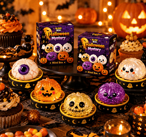 Boîte Mystère Squishy Halloween en Forme de Boulette, Design Original en TPR à Remontée Lente, Jouet Anti-Stress Sensoriel Surprise - Product Image 5