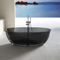 Baignoires italiennes de luxe en résine cristalline Baignoires autoportantes en résine transparente à surface solide