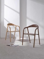 XY Best Chaise de salle à manger en cuir au design vintage traditionnel Accoudoirs en bois pour restaurant Salon Maison Café Espace Vente en gros