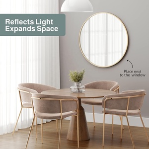 Tùy chỉnh lớn trang trí nội thất Vàng Vòng phòng tắm trang trí <span class=keywords><strong>Vanity</strong></span> tường gương, vòng tròn kim loại khung phòng ngủ miroor tường trang trí nội thất - Product Image 4