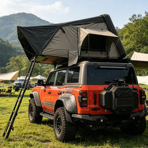 Outdoor 4 Person Side Fold Out Hard Aluminum Rooftop <b>Tents</b> Side Opening Hybrid Roof Top <b>Tent</b> - Product Image 1