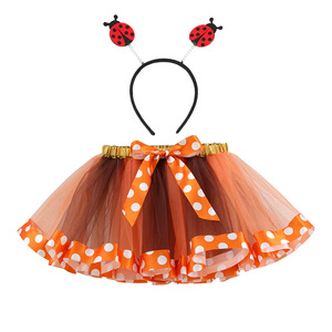 Vestido Tutú para Niñas de 3 a 8 Años, Falda Tutú Esponjosa, Diadema de <span class=keywords><strong>Mariquita</strong></span> Colorida para Bailar, Modelo SK015 - Product Image 3