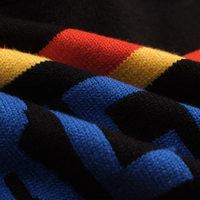 Pull ras du cou pour homme, respirant, avec logo frontal ODM, lettres bleues, tricoté, à revers côtelés, pour l'hiver