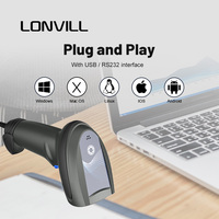 Escáner de Códigos LONVILL a Prueba de Polvo, Distribuidor de Escáner de Códigos Portátil 2.4G con Interfaz USB CMOS para Escaneo de OCR, Pasaportes y Códigos de Barras
