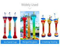 Bouteilles de paille en plastique multicolores de grande capacité personnalisées de 24oz kit de fournitures de fête jetables comprenant une tasse de cour de neige fondue à la bière