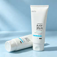 Tube souple PE mat bleu clair avec bouchon à clapet pour nettoyant capillaire, soin nourrissant pour les cheveux, shampoing, emballage cosmétique vide 120g