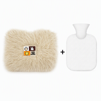 Housse de bouteille d'eau chaude en peluche haute densité à poils longs avec poche cachée pour chauffe-mains, pour l'hiver, vente en gros