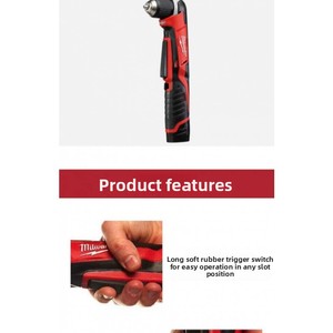   <span class=keywords><strong>Taladro</strong></span> Atornillador Inalámbrico de Ángulo Recto C12 RAD 12V, Mandril de 10mm, Cabezal de 95mm para Espacios Reducidos - Product Image 4