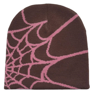 <span class=keywords><strong>Bonnet</strong></span> Y2K en gros, motif toile d'araignée gothique, tricoté, unisexe, chaud pour l'hiver, décontracté, pour l'extérieur, style <span class=keywords><strong>bonnet</strong></span> court - Product Image 3