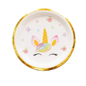 Hstyle or estampage arc-en-ciel licorne fête d'anniversaire vaisselle <span class=keywords><strong>ensemble</strong></span> parfait pour les filles fête d'anniversaire décors sert 16 invités E3237 - Product Image 5
