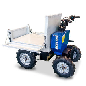 Mini camion à benne basculante électrique ET30, 4 roues, plateforme en acier, mobile, industriel, bleu, revêtement en poudre - Product Image 5