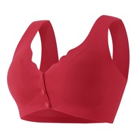 Ensemble soutien-gorge sans armatures et culotte grande taille, fin, rouge, sans couture, à fermeture avant, porte-bonheur du Nouvel An du Cheval 2026, Année du Zodiaque