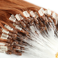 Échantillon gratuit Nano Tip Invisible Micro Liens Anneau Boucle Double Trame Humaine Indienne Droite Vierge Russe Remy Extensions de Cheveux