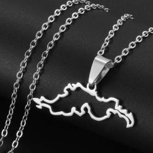 Inspire Jewelry <span class=keywords><strong>Islas</strong></span> Vírgenes Británicas <span class=keywords><strong>Mapa</strong></span> Contorno Colgante Collar 18K Chapado en oro Unisex BVI Charm Collar Hermoso Cultural - Product Image 6
