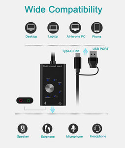 Thẻ Âm Thanh USB 2 Trong 1 Đa Âm Thanh Ảo <span class=keywords><strong>7</strong></span>.1 Chơi Game Gắn Ngoài Thông Dụng Bộ Chuyển Đổi Thẻ Âm Thanh Usb <span class=keywords><strong>7</strong></span>.1 Kênh Cho Máy Vi Tính - Product Image 4