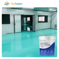 Peinture époxy auto-nivelante de qualité supérieure, résine époxy pour sols, revêtement de sol époxy liquide à base d'eau haute brillance