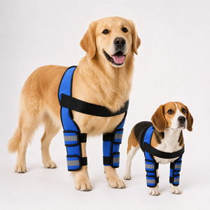 Protector de Patas Delanteras para Perros de Tercera Generación <span class=keywords><strong>con</strong></span> Franja Reflectante, Neopreno y Soporte Metálico para Rodilla y Codo, para Artritis, Fracturas y LCA - Product Image 6