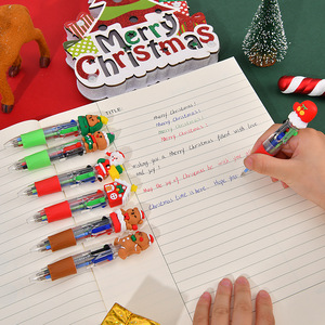 Penna a Sfera in Plastica a Quattro Colori per Natale, Simpatica Cartone Animato Multicolore, Punta da 0,5 mm, Lunghezza 10 cm, per Ufficio e Scuola - Product Image 3