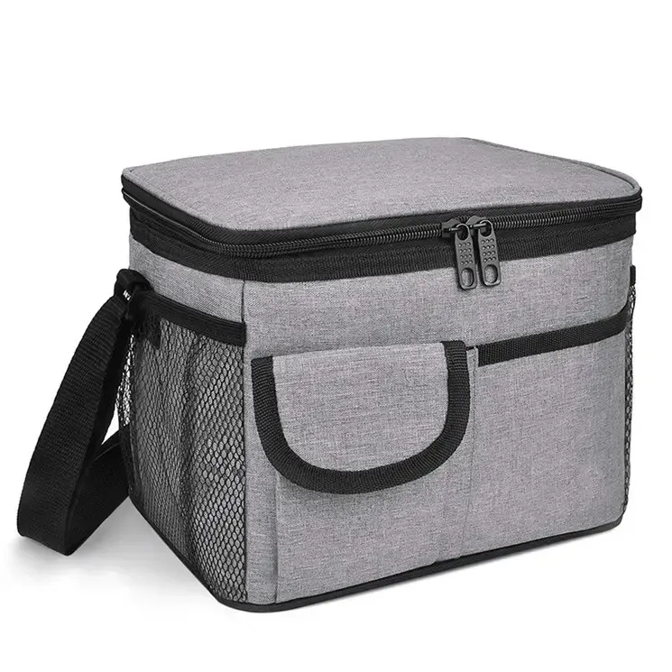 Benutzer definiertes Logo 600D Oxford Lunch Cooler Bag Isoliert für Büro reisen Picknick Thermal Bag Soft Tote Cooler Box mit Schulter gurt