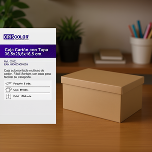 Boîte de rangement décorative en carton pratique et esthétique avec couvercle, 36,5*28,5*16,5 cm - Product Image 3