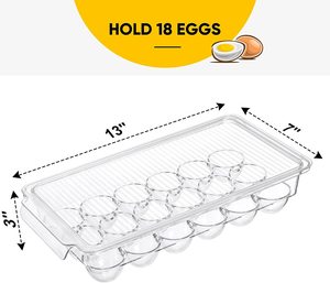 Hộp Đựng Trứng Bằng Nhựa Cho Tủ Lạnh Hộp Đựng Trứng Tủ Lạnh Hộp Sắp Xếp Có Nắp 18 Đếm Bán Sỉ Có Thể Xếp Chồng Lên Nhau - Product Image 3