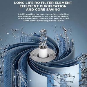 Sistema de Filtro de Agua de Ósmosis Inversa de 5 Etapas, de Acero Inoxidable, de Gran Flujo (800 GPD), para Debajo del Fregadero, para Consumo Directo en el Hogar - Product Image 2