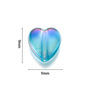 Perles en acrylique en forme de cœur 9x9mm, résine colorée, fournitures de bijoux DIY pour enfants, artisanat fait main - Product Image 2