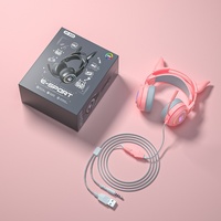 Casque de jeu 2.4G avec microphone Demon ENC rose/noir 7.1 pour PC Switch PS4 nouvelle Xbox