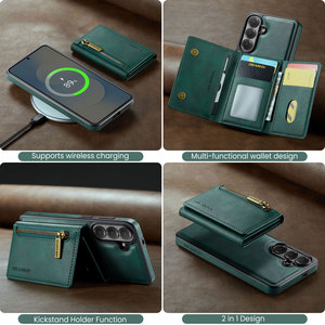 Funda de Teléfono Tipo Cartera de Cuero PU Magnética con Bloqueo RFID Antirrobo, Delgada, Gran Capacidad, Compatible con Carga Inalámbrica para la Serie Samsung - Product Image 4