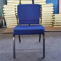 Chaises d'église empilables bleues modernes personnalisées en gros avec genouillère pour l'école et l'église