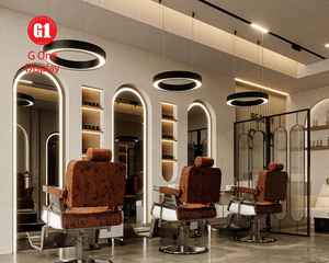 Aménagement de salon de coiffure de luxe avec miroir LED |   Design d'intérieur de salon de coiffure de haute qualité et mobilier de salon de beauté sur mesure - Product Image 1