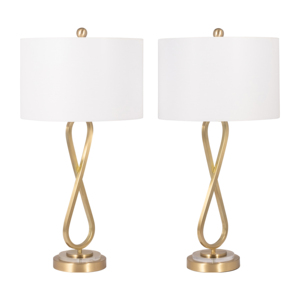 Lampade da tavolo Infinity con paralume in lino, decorative per camera da letto, soggiorno, ufficio, scrivania - Product Image 3