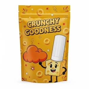 Sacs d'emballage personnalisés en plastique imprimé pour noix, bonbons, snacks, barres chocolatées avec fermeture éclair - Product Image 1