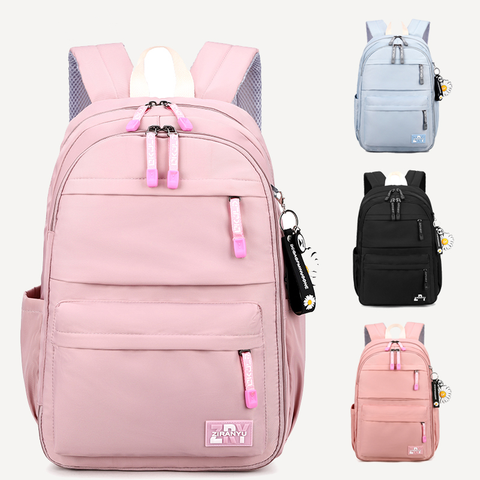 Factory Wholesale Pink School Bags for Girls Women Large Capacity Anti-theft Casual Student Backpack Children Bookbags Mochilas
