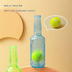Livraison Rapide Nouveaux Jouets à Mâcher pour Chiens 2-en-1 (Balle de Tennis et Bouteille) Résistants aux Morsures, Interactifs, Couineurs, Non Toxiques en TPR - Product Image 4