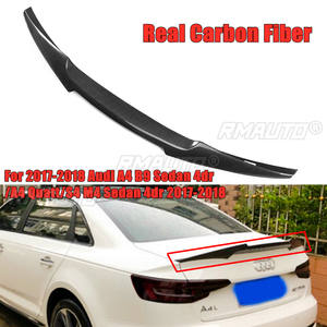 Aileron arrière en fibre de carbone véritable pour Audi A4 B9 S4 M4 berline 4 portes / A4 Quattro 2017-2018, extension de becquet de coffre arrière - Product Image 1