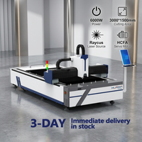 Machine de découpe laser à fibre 3015, source Raycus 6000W, moteur servo HCFA, découpeuse laser CNC pour tôles métalliques, livraison en 3 jours