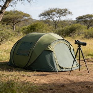 Abri Pop-Up Imperméable et Résistant au Vent avec Coutures Scellées et Fermetures Éclair Robustes pour les Nuits de Camping Par Temps Tempêteux - Product Image 2
