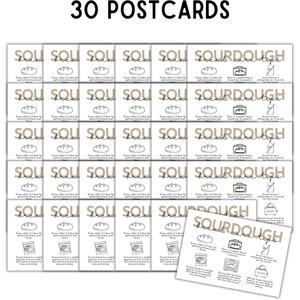 Cartes d'instructions pour le pain au levain, conseils de stockage, étiquettes, autocollants, guide du ferment, emballage, pour <span class=keywords><strong>boulanger</strong></span>, client, entreprise de pain au levain et de beignets à la cannelle - Product Image 2