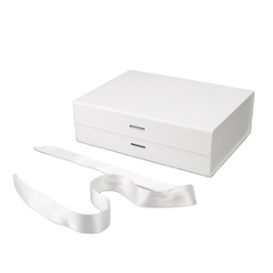 Foldable Gift Boxes With white Ribbon Print custom Boxes boutique Fancy Box With Ribbon Pure Color with magnet