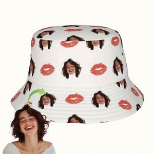 Sombrero de Pescador Unisex Personalizado con Foto, Gorra Tejida de Estilo Urbano con Patrón de Dibujos Animados Hechos a Mano para Uso Diario, Imagen, Nombre y Logotipo Personalizados - Product Image 2