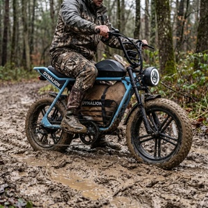 จักรยานไฟฟ้ามอเตอร์ไร้แปรงถ่าน 48V 16Ah ยางใหญ่ พร้อมไฟหน้า LED และแตร สำหรับการล่าสัตว์และการเดินทางในป่า - Product Image 4