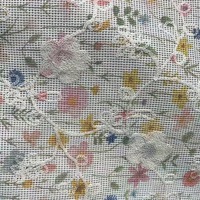 Tissu en dentelle florale respirant et hydrosoluble 100% coton pour vêtements ou robe hawaïenne, tissu en dentelle brodée