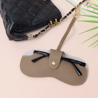 Étui à lunettes en similicuir avec clip ceinture et dragonne, étui de rangement souple anti-poussière pour lunettes