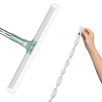 Brosse de nettoyage magique avec manche long réglable 180 °   Serpillière rotative en silicone pour sol, fenêtre, verre, salle de bain, nouvelle