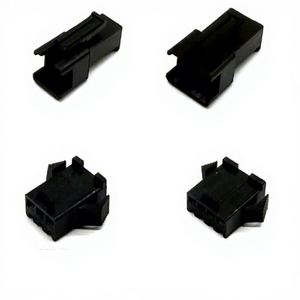 Conector Eléctrico Automotriz <span class=keywords><strong>de</strong></span> 4 Pines, <span class=keywords><strong>de</strong></span> Latón y Cobre, con Bloqueo, Resistente al <span class=keywords><strong>Fuego</strong></span>, con Terminales y Carcasa, en Blanco y Negro - Product Image 1