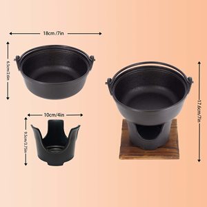 7 "hierro fundido japonés <span class=keywords><strong>Sukiyaki</strong></span> olla caliente fondue de queso, cocina de camping - Product Image 2